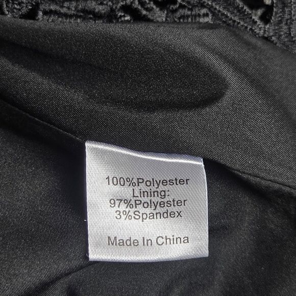 Tuckernuck Crochet Top XS Black Faye Guipure Lace Satin Tie Bow - Picture 6 of 8